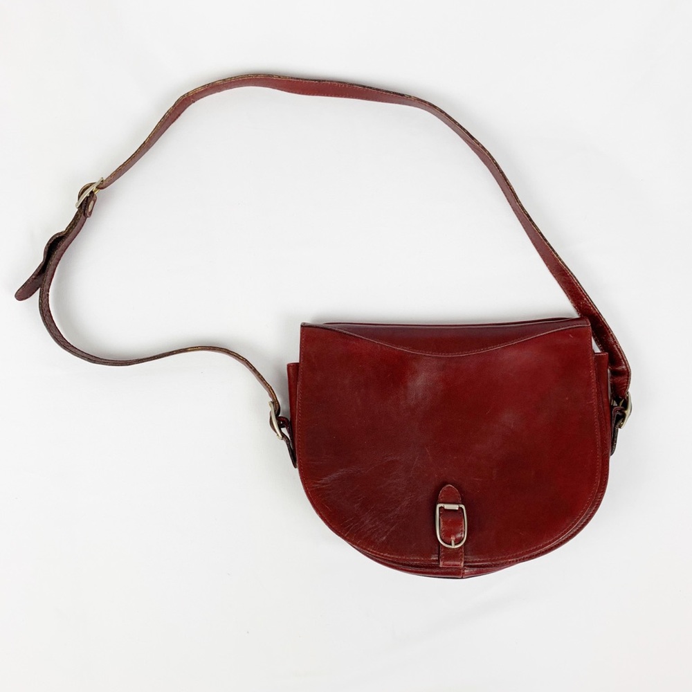 Vintage Red Leather Shoulder Bag